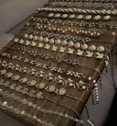 Beautiful Vintage Lot 16 PCs jewelry Rhinestone Costume Small Choker Necklaces