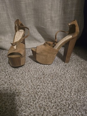 SOLD OUT Shade Jessica Simpson Camel DANY Suede Platform Sandals SZ9