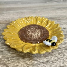 Small Ceramic Sunflower Decorative Dish Ornament Flower Plate Decor Home