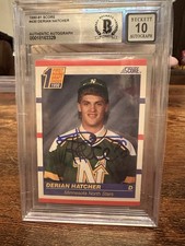 SCORE 1990-91 First Round Draft Choice Autograph Derian Hatcher #430 Beckett