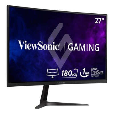 Monitor 27 Inch 1440p 180Hz Curved Gaming FreeSync ViewSonic VX2718-2KPC-MHD
