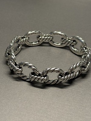 David Yurman Sterling Silver 925 Oval Link Chain Bracelet  9 inches 