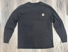 Carhartt Shirt Men M Black Original Fit Long Sleeve Crew Neck