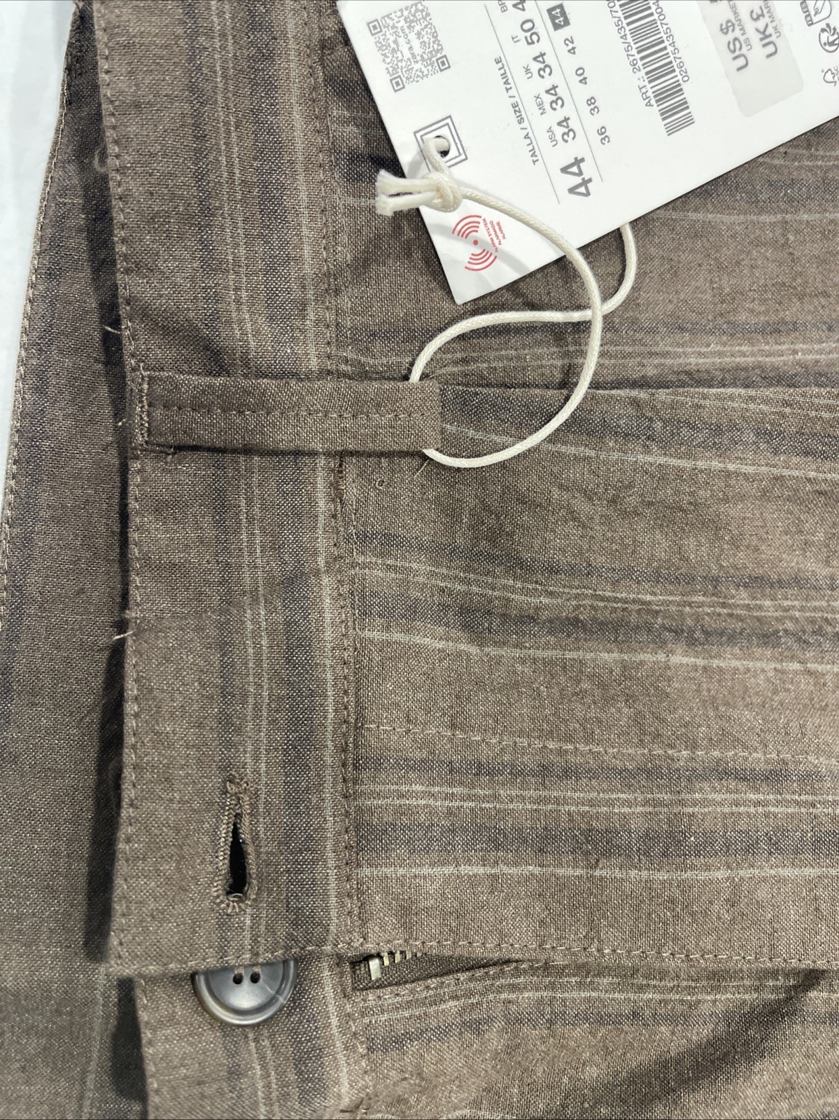 Zara Men’s L Shorts Size 44 Brown Cotton thumbnail 7