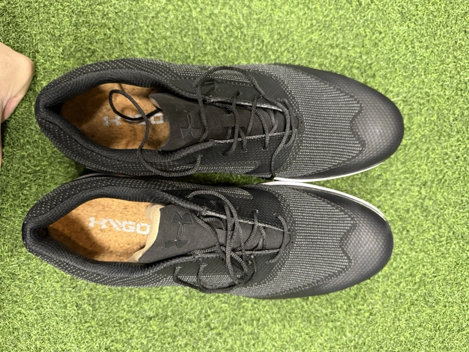 Nuevos zapatos de golf Under Armour Tour WingtipsKnit SL talla 12 negros blancos Foto 3 de 4