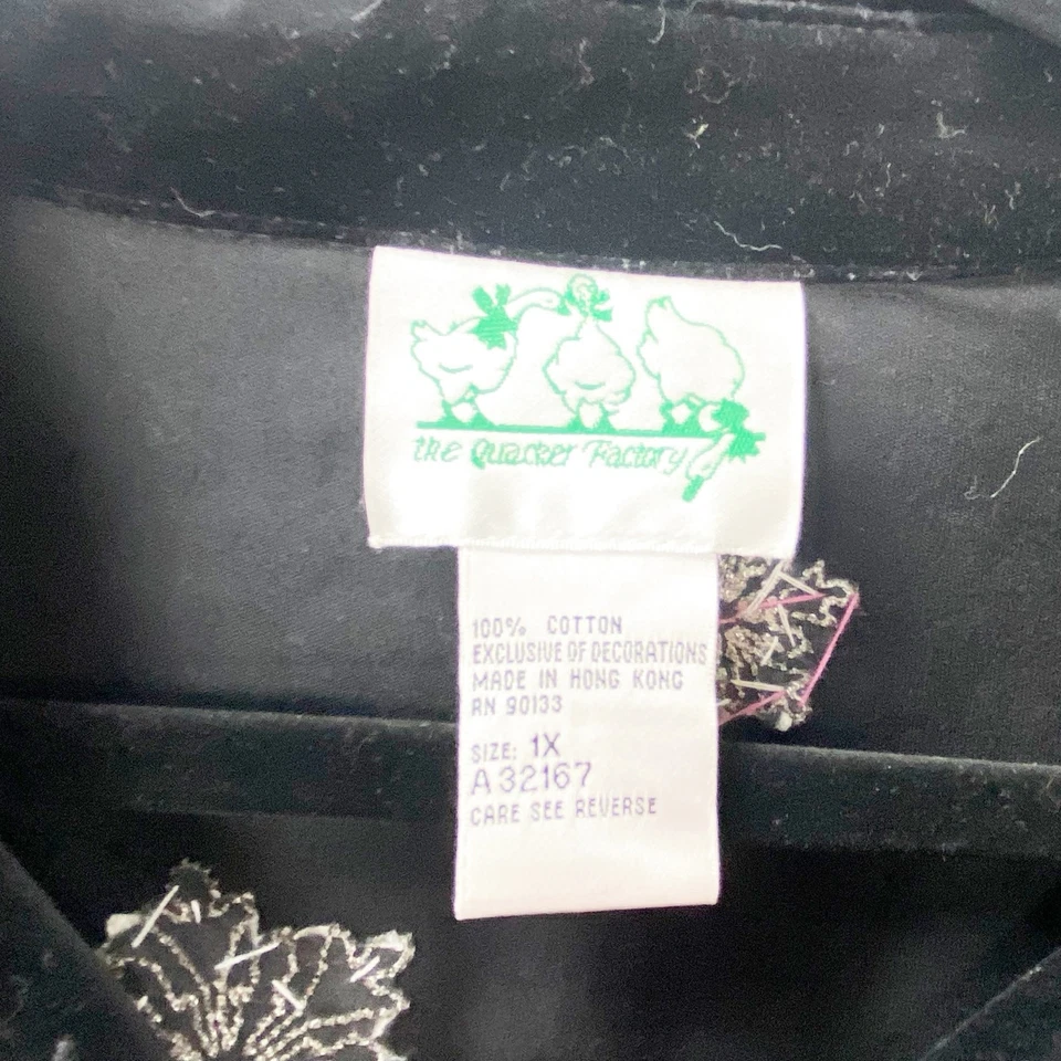 QVC Quacker Factory Holiday Jacket Snowman Velvet Black Womens Plus 1x - Image 4 of 4