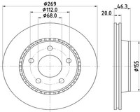 Hella Pagid 2X Bremsscheibe Hinten Ø269 Mm AußEnbelüFtet FüR Audi A8 4D2 4D8