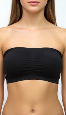 Sofra BR0123ST Strapless Bra Tube Top Padded Insert Stretch Black One Size  -VIN