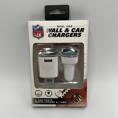 NFL Philadelphia Eagles Dual USB Wall and Car Charger Set SOAR 2.1A Rapid Charge