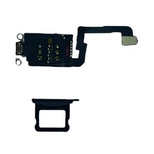 Dual Sim Reader and Sim Tray For iPhone 16 Plus Black