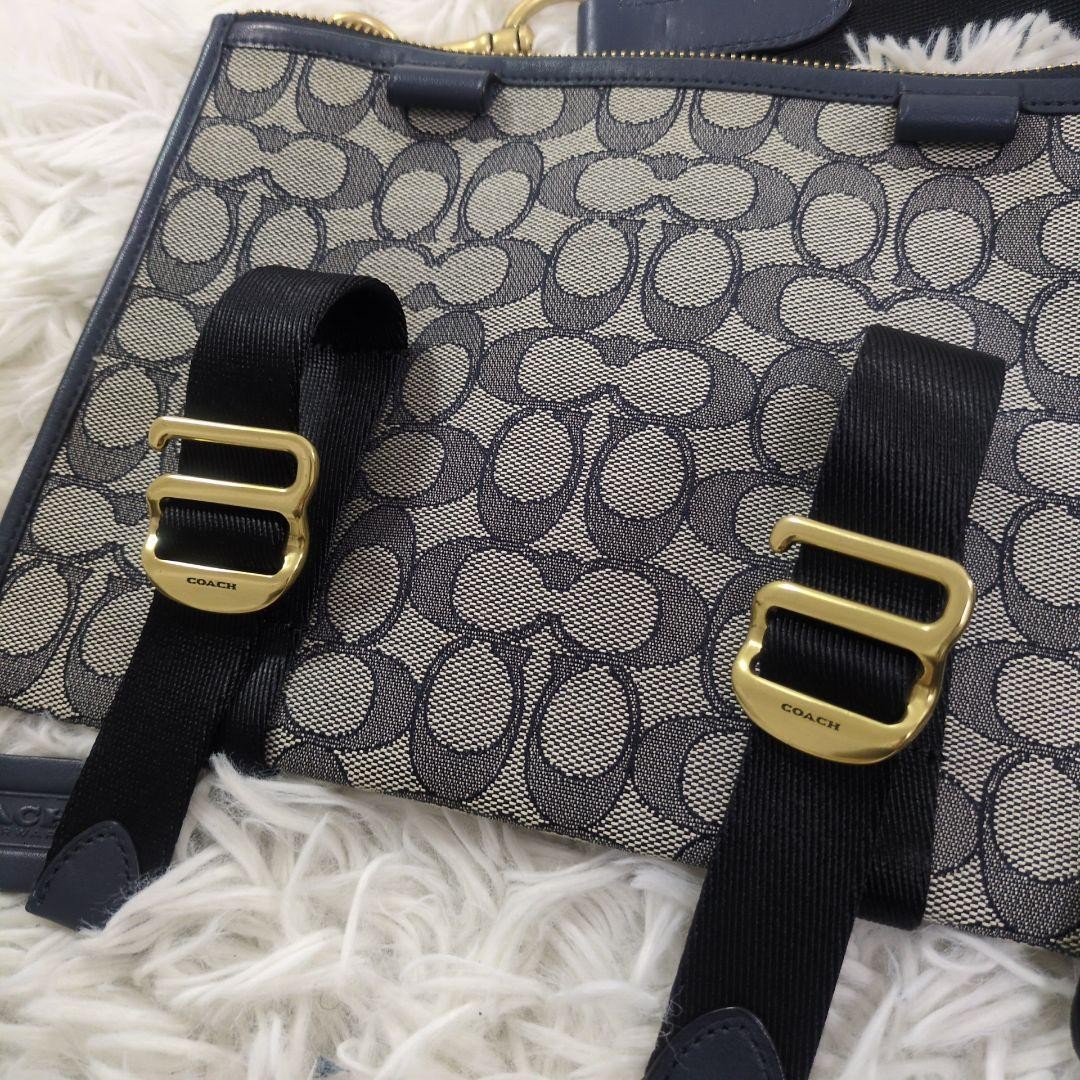 Coach Signature Shoulder Bag Canvas Navy Authentic G0204590 thumbnail 15