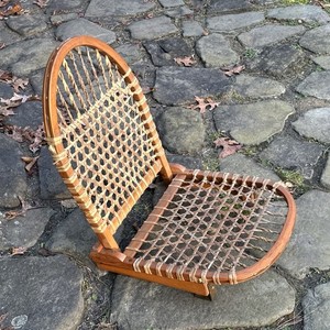 Vintage Tubbs Folding Canoe Seat Snowshoe Style Rawhide Webbing Wallingford VT