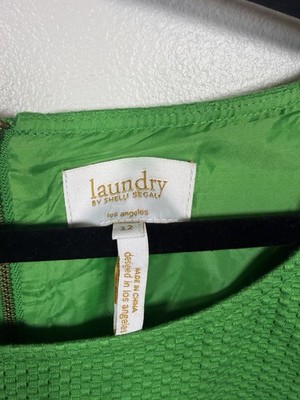 Spring wedding guest dress Laundry by Shelli Segal Lime green Cotton Size  12 | eBay