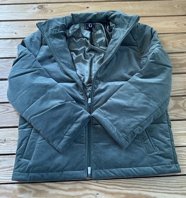 G By Giuliana NWT Women s Corduroy Puffer Jacket Coat Size S Green E3