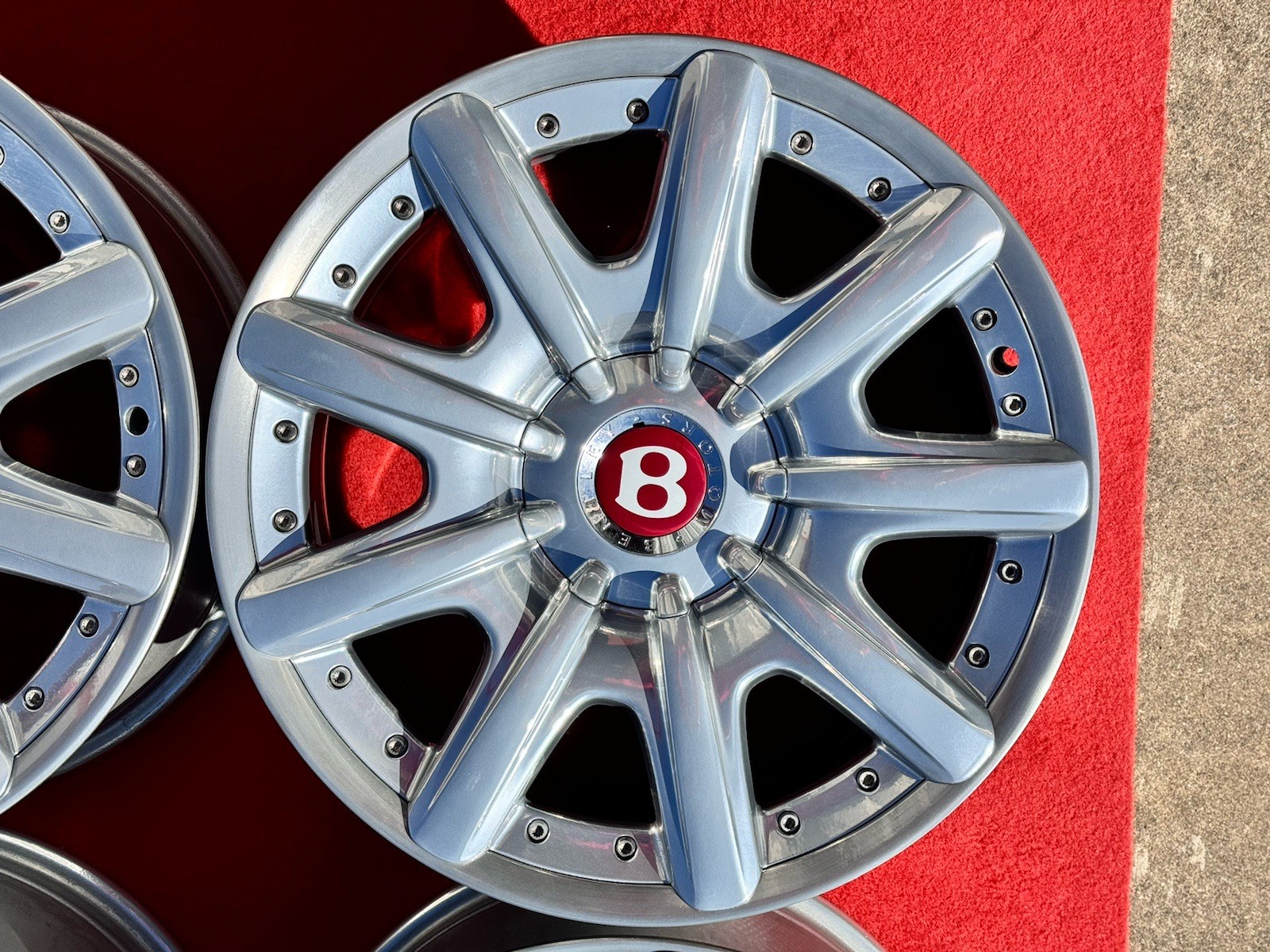 (4) 19" Bentley Continental GT GTC 9x19 Wheels Rims Set Polished 3W0601025K OEM