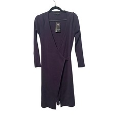 GUESS Navy Space Everly Long Sleeve Wrap Sweater Dress Small NWT