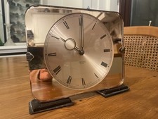Vintage English Smith Art Deco Copper Mirror Glass Mantle Clock  NOT WORKING!!!