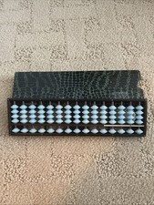 Vtg Chinese 15 Digit Wooden Abacus Math Technology In Box