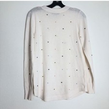 LOFT Polka Dot Multicolor Long Sleeve Sweater Cream Wool Blend - Size XSP
