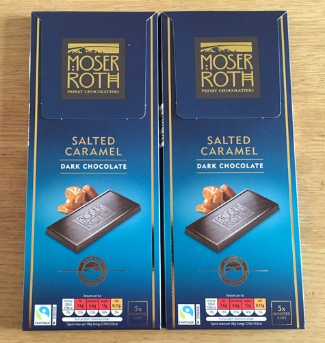 Moser Roth Salted Caramel Dark Chocolate 125g X2. 5 X Bars Each Pack ...