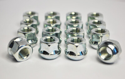16 x M12 x 1.5, 19mm Hex Radius Open Alloy Wheel Nuts (Zinc)