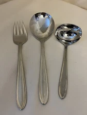 Mikasa SATIN Stainless Frost Center Glossy Flatware Serving Pieces - Set Of 3