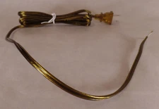 NEW 12' Antique Brass 18/2 Plastic Covered Lamp Cord Plug Set SPT-1,U.L., #CS728