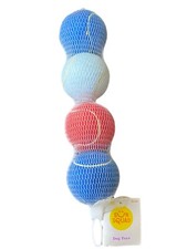 Sun Squad 4 Pack Dog Rubber Tennis Balls Assorted Colors