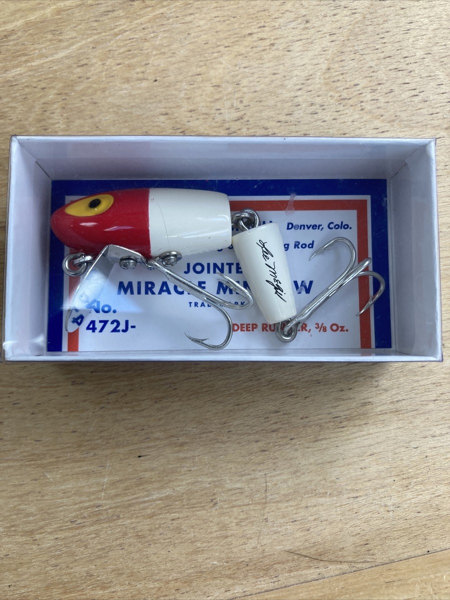 Vtg Wright & McGill Miracle Minnow Jointed Crankbait Fishing Lure Vtg Wright & McGill Miracle Minnow Jointed Crankbait Fishing Lure