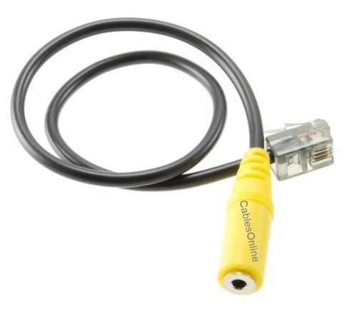 1ft 2.5mm TRS Headset Jack to RJ9/RJ10 Cisco IP Office Phone Adapter, IP-CS12 - Picture 3 of 5