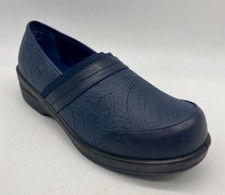 Easy Street Origin Navy Blue Floral Embossed Slip On Clogs Women's Size 10 M