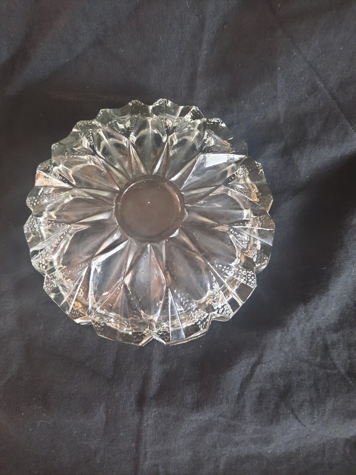 Heavy Glass Ashtray, Star Diamond Cut Design & Decorative Edge. eBay