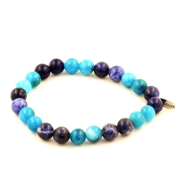 Armband Perlen Apatit + Sodalith 8 Mm. Hergestellt In Frankreich.-image