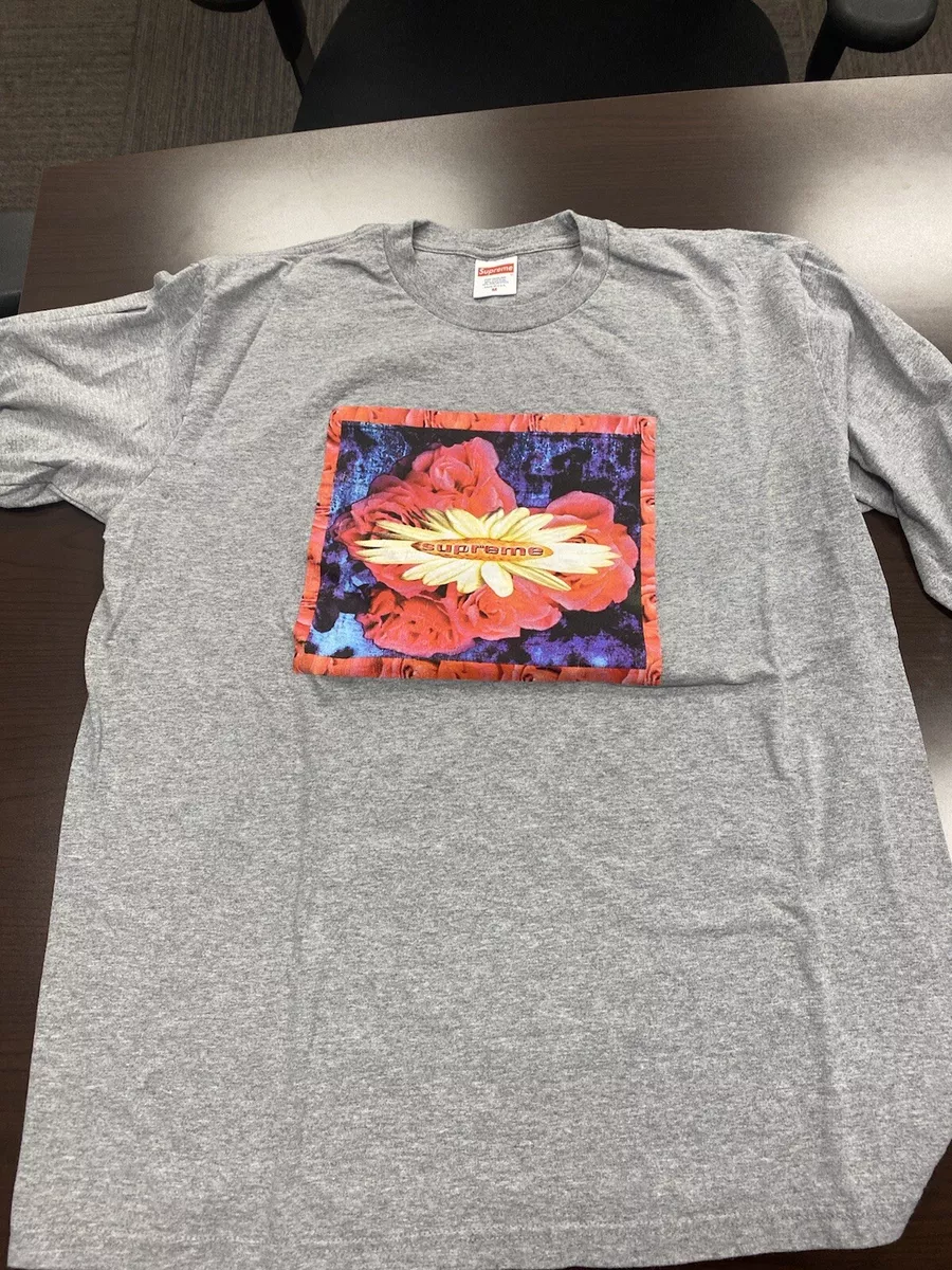 supreme long sleeve gray flower T-shirt medium