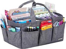Craft Organizer Tote Bag with Multiple Pockets, Storage Art Caddy for Scrapbooki