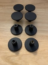 Lot of 8 Quality Black Finish Pull Knob 1-1/8" Round Cabinet Door Drawer