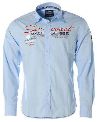Kitaro Herren Langarm Hemd Kentkragen -Suncoast Race Series- Blue Bell M K8266
