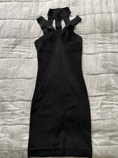 Womens French Connection Black Knitted Party Occasion Dress Size 8
