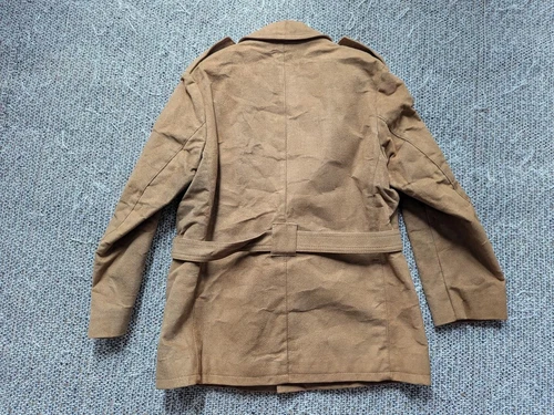 vintage TRENCH COAT leather BELTED jacket 40 brown NORFOLK faux suede SHERLOCK image 2