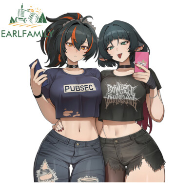 EARLFAMILY 5.1'' Grace Howard Jane Doe Two Anime Girls Car Decals Vinyl Stickers