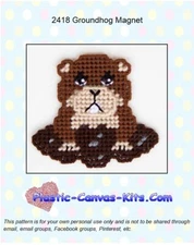 Groundhog Magnet - Plastic Canvas Pattern or Kit