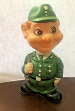 Vintage Alps Wind Up Soldier 1960 s Vibrating Mechanical Toy Made in Japan