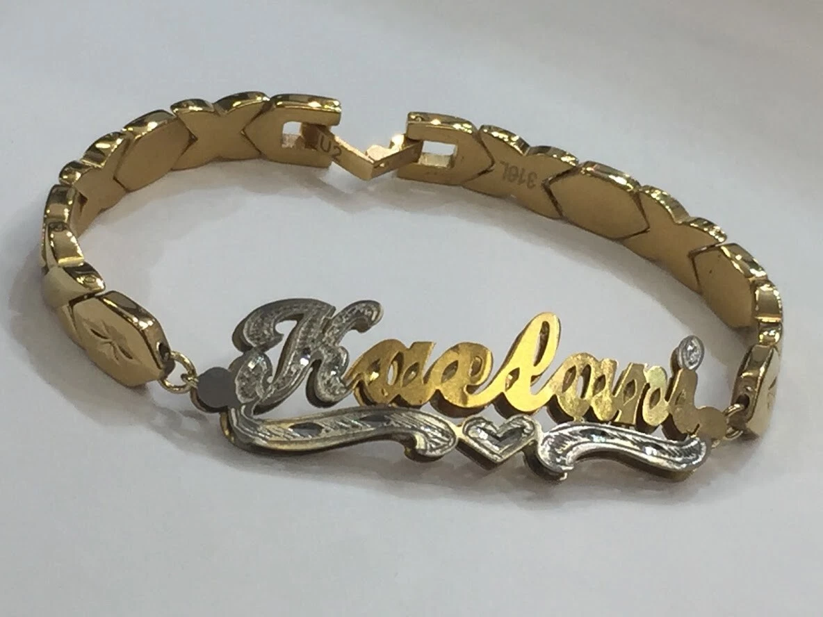 Heart & Crown Design Name Bracelet - 99 Customized Jewellery