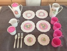 Vintage 1980s Chilton Toy Dishes Plates- From Play Tea Set - lot- 19 pieces-used