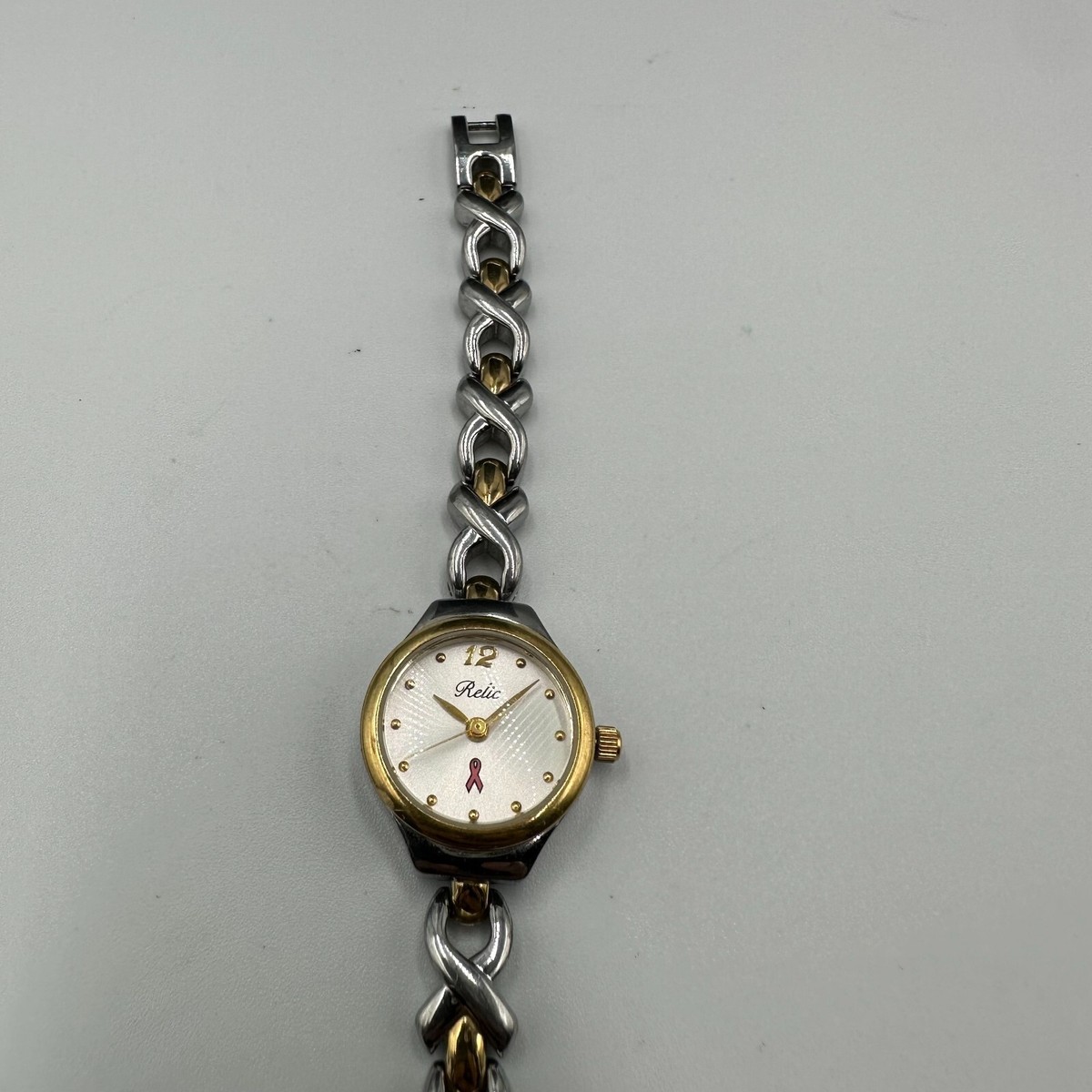 Relic Breast Cancer Awareness Watch Women Two Tone Silver 