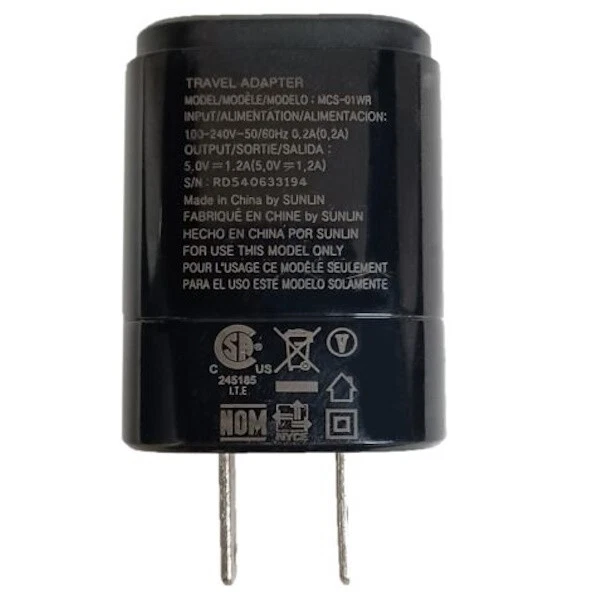 OEM LG Wall Charger MCS-01WR Black (5.0V-1.2A)+2 USB Cables(Type-C & Micro B) - Image 3 of 4