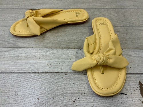 yellow bow flip flops