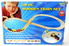 Real Wood Train Set 20 Piece Set 12 Pieces Box has shelf wear