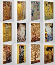 🌹 Quadro Klimt Stampa su Tela Pronto da Appendere Vernice Effetto Pennellate 🖌