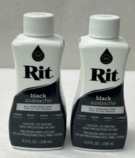 New Rit All Purpose Dye BLACK 8 fl oz 2 Bottles  (ZH1)